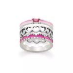 Gemstone, Heart and Scalloped Ring Stack