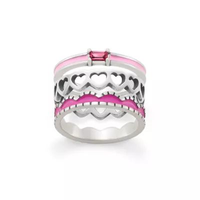 Gemstone, Heart and Scalloped Ring Stack