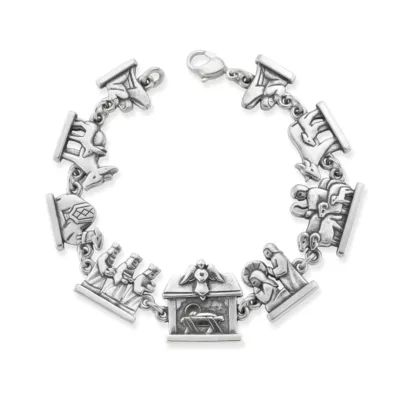 Nativity Link Bracelet in Sterling Silver