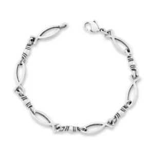 Fishers of Men Ichthus Bracelet in Sterling Silver or 14K Yellow Gold