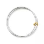 Heart of Gold Combo Bangle Bracelet in Sterling Silver and 14K Yellow Gold