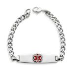 Enameled Medical Alert Bracelet in Sterling Silver