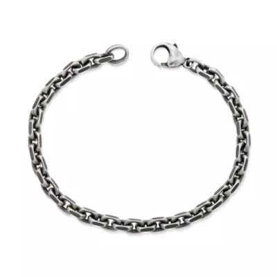 Forged Cable Link Bracelet in Sterling Silver