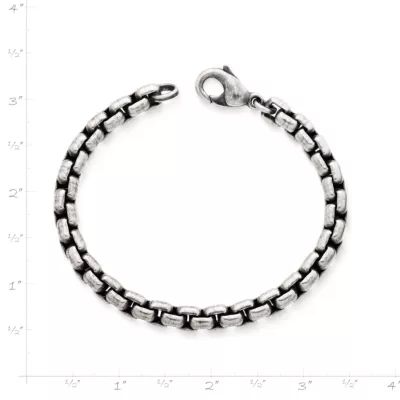 Rustic Box Link Bracelet in Sterling Silver - Image 2