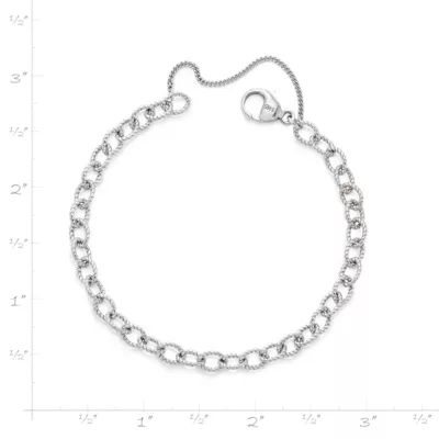 Twisted Wire Cable Charm Bracelet in Sterling Silver - Image 2