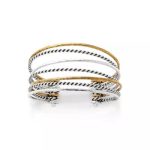 Multi-Layered Cuff Bracelet in Sterling Silver and Bronze