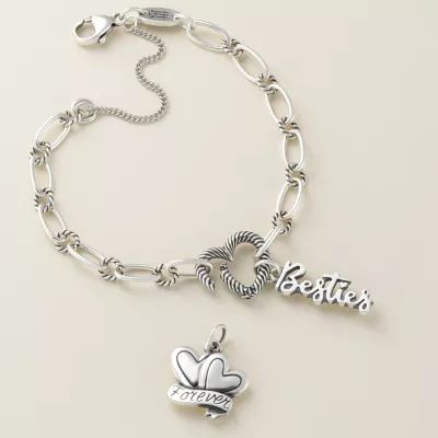 Changeable Heart Charm Bracelet in Sterling Silver - Image 3