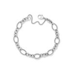 Oval Twist Charm Bracelet in Sterling Silver
