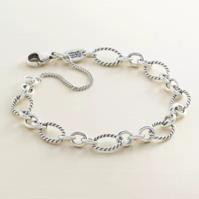 Oval Twist Charm Bracelet in Sterling Silver - Image 2