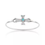 Mission Cross Hook-On Bracelet with Turquoise in Sterling Silver