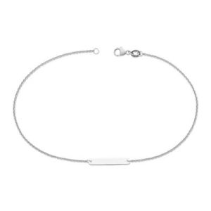 Petite Engravable Horizon Anklet in Sterling Silver