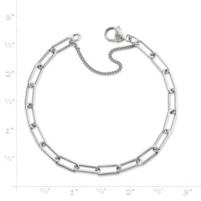 Elongated Link Charm Bracelet in Sterling Silver - Image 4