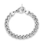 Strength in Faith Curb Link Bracelet in Sterling Silver