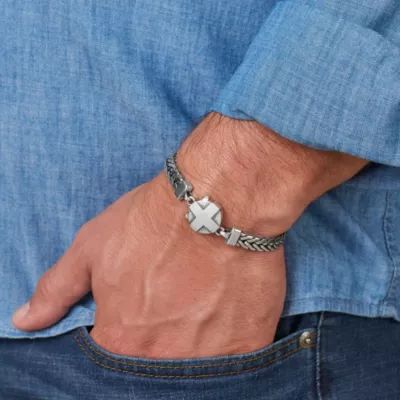 Forged in Faith Link Bracelet in Sterling Silver - Image 4