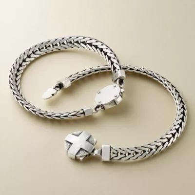 Forged in Faith Link Bracelet in Sterling Silver - Image 3