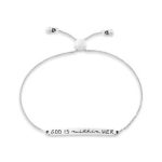 God is Within Her Slider Bracelet in Sterling Silver