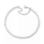 Beaded Charm Bracelet in Sterling Silver