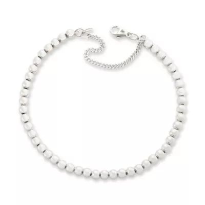 Beaded Charm Bracelet in Sterling Silver