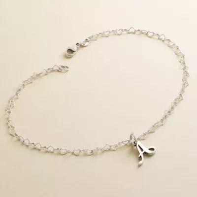 Delicate Connected Hearts Anklet in Sterling Silver - Image 2