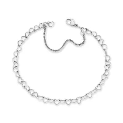 Light Connected Hearts Charm Bracelet in Sterling Silver