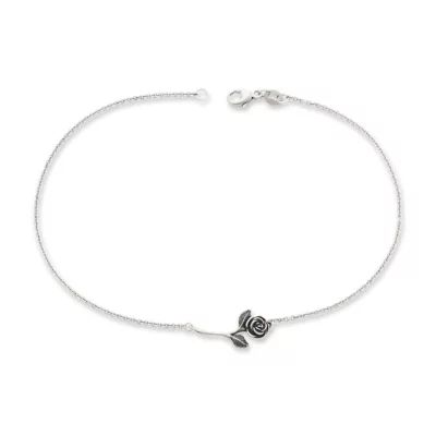 Rose Anklet in Sterling Silver