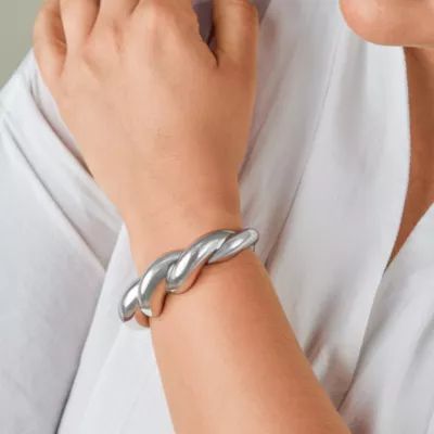 Bold Twist Cuff Bracelet in Sterling Silver - Image 3