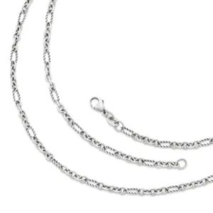 Medium Cable Figaro Chain in Sterling Silver, 14K Yellow Gold or Sterling Silver and 14K Yellow Gold