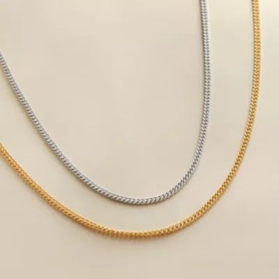 Heavy Curb Chain in Sterling Silver or 14K Yellow Gold - Image 2