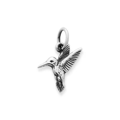 Hummingbird Charm in Sterling Silver or 14K Yellow Gold
