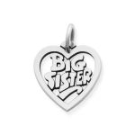 "Big Sister" Heart Charm in Sterling Silver