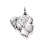 Girl's Profile Charm in Sterling Silver