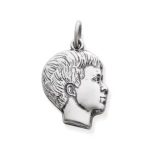 Boy's Profile Charm in Sterling Silver