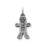 Gingerbread Boy Charm in Sterling Silver