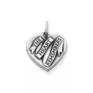 The Heart Remembers Charm in Sterling Silver