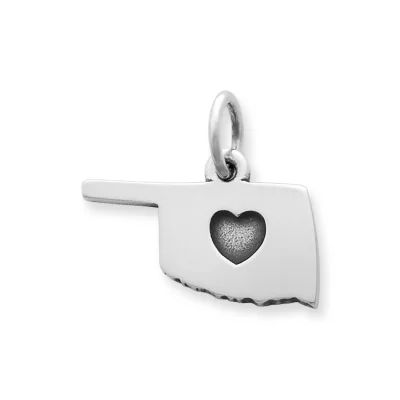 I Love Oklahoma Charm in Sterling Silver