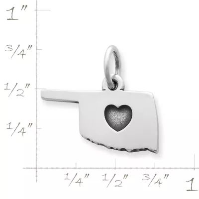 I Love Oklahoma Charm in Sterling Silver - Image 3