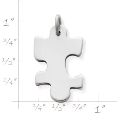 Puzzle Piece Charm in Sterling Silver - Image 2
