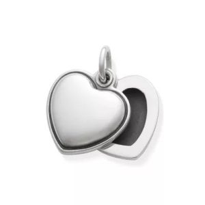 Swivel Heart Locket Charm in Sterling Silver