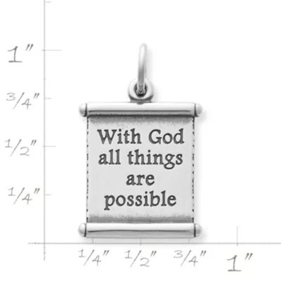 "All Things Are Possible" Scroll Charm in Sterling Silver - Image 2