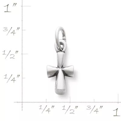 Small St. Teresa Cross Charm in Sterling Silver or 14K Yellow Gold - Image 2