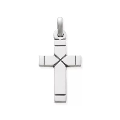 Plain Latin Cross Pendant in Sterling Silver or 14K Yellow Gold