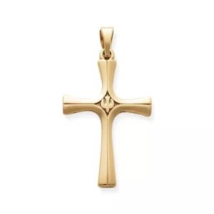 Serenity Cross Pendant in 14K Yellow Gold