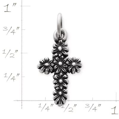 Margarita Cross Charm in Sterling Silver or 14K Yellow Gold - Image 4