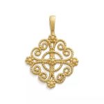 Twisted Wire Lacy Cross Pendant in 14K Yellow Gold