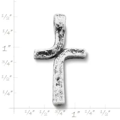 Rustic Cross Pendant in Sterling Silver - Image 2