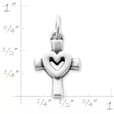 Centered in Love Cross Charm in Sterling Silver - Image 2