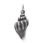 Fluted Conch Shell Charm in Sterling Silver