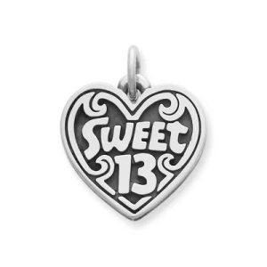"Sweet 13" Charm in Sterling Silver