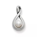 Graceful Twist Pendant with Cultured Pearl in Sterling Silver or 14K Yellow Gold