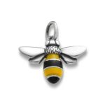 Enamel Bumble Bee Charm in Sterling Silver